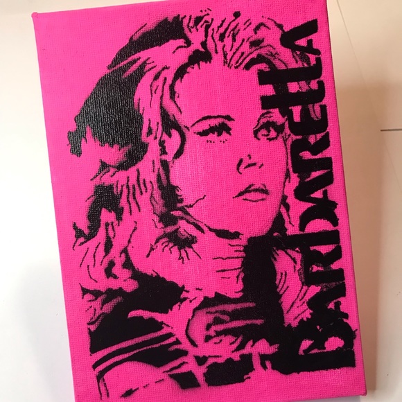 Barbarella Jane Fonda inspired graffiti urban Art 5x7” stretched canvas - Picture 4 of 6